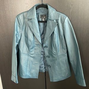 East 5th dark blue genuine leather jacket